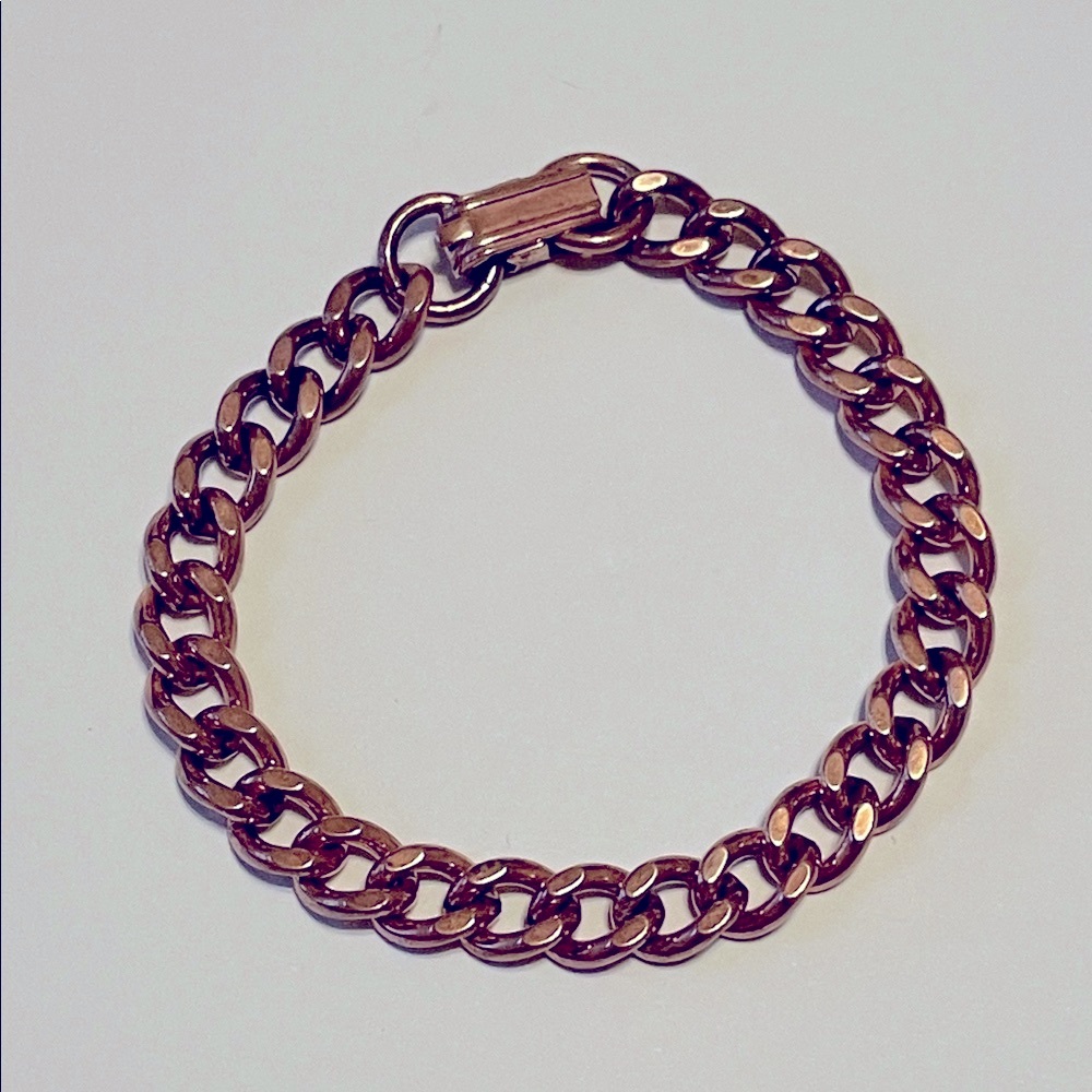 Unisex Solid Copper Chain Bracelet